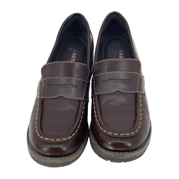 Y2K Eastland Holly Chunky Block Heel Leather Penny Loafers 6.5 Slip On Preppy - Picture 2 of 8